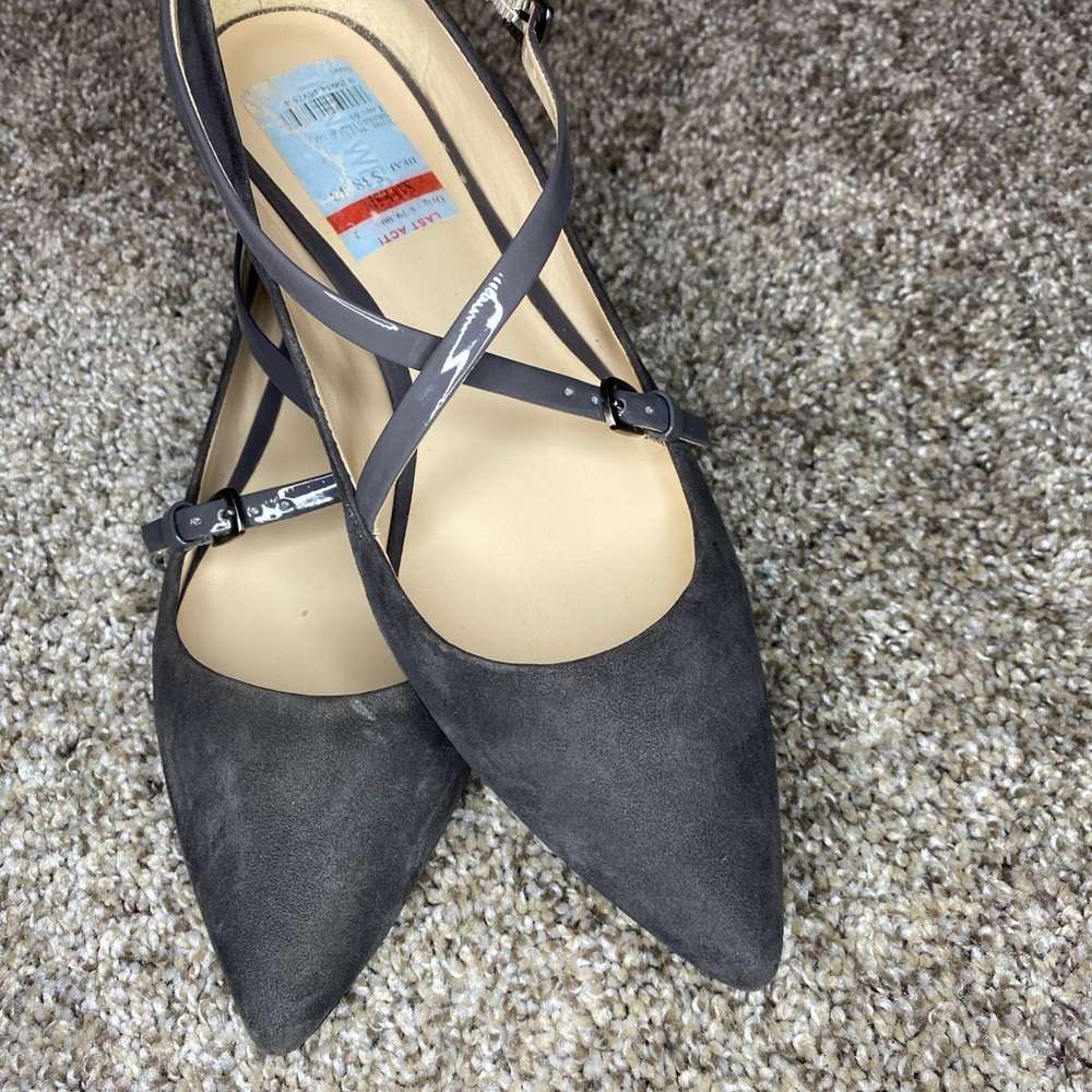 Black Cross Strap Flats
